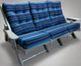 Amish Siesta Caribbean Folding Sofa - Stanton Lagoon Sunbrella Fabric - Weatherwood Poly - Main Photo