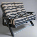 Amish Siesta Folding Loveseat - Berenson Tuxedo Sunbrella Fabric - Black Poly - Siesta Outdoors - Main Photo