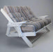 Amish Siesta High Back Folding Loveseat - Milano Char Sunbrella Fabric - White Poly - Siesta Outdoors - Main Photo