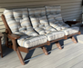 Amish Siesta Highback Folding Sofa - Milano Char Sunbrella Fabric - Tudor Brown Poly - Delivery Photo