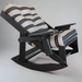 Amish Siesta Rocking Chair - Berenson Tuxedo Sunbrella Fabric - Black Poly - Siesta Outdoors - Main Photo