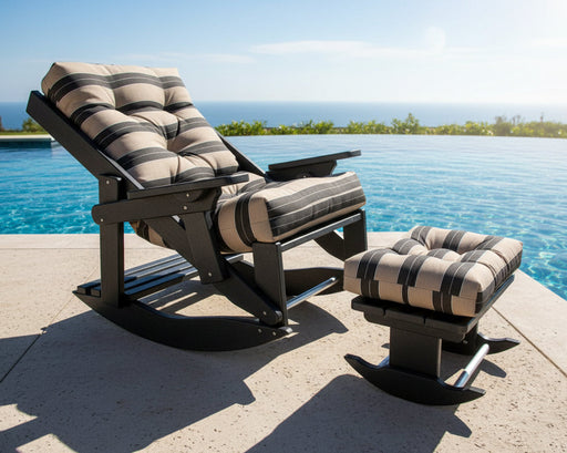 Amish Siesta Rocking Chair with Rocking Ottoman