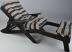 Amish Siesta Step-Thru Chaise Lounge Sun Lounger - Berenson Tuxedo Sunbrella Fabric - Black Tangent Poly - Main Photo