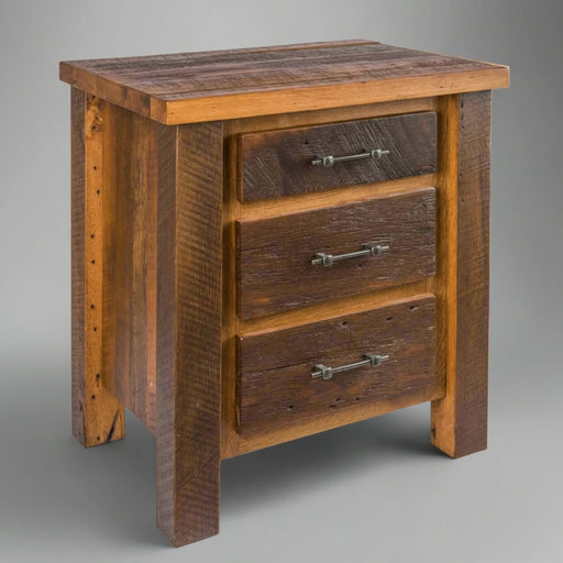 Amish Silverton Nightstand Reclaimed Barnwood - Farmhouse Urban Barnwood Furniture