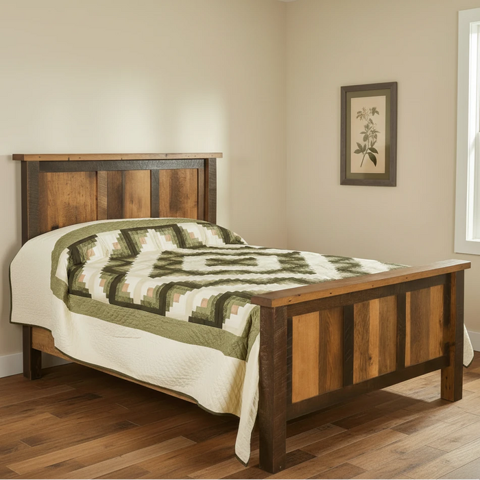Amish Silverton Reclaimed Barnwood Bed - Farmhouse Bed Urban Barnwood Furniture