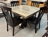 Amish Single Pedestal Urbana Dining Set - Table Closed Set Picture - Solid Brown Maple