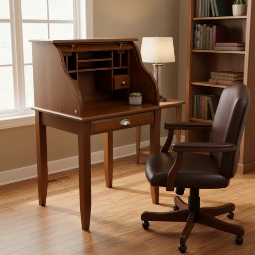 Amish Small Roll Top Desk Shaker Roll Top Leg Desk