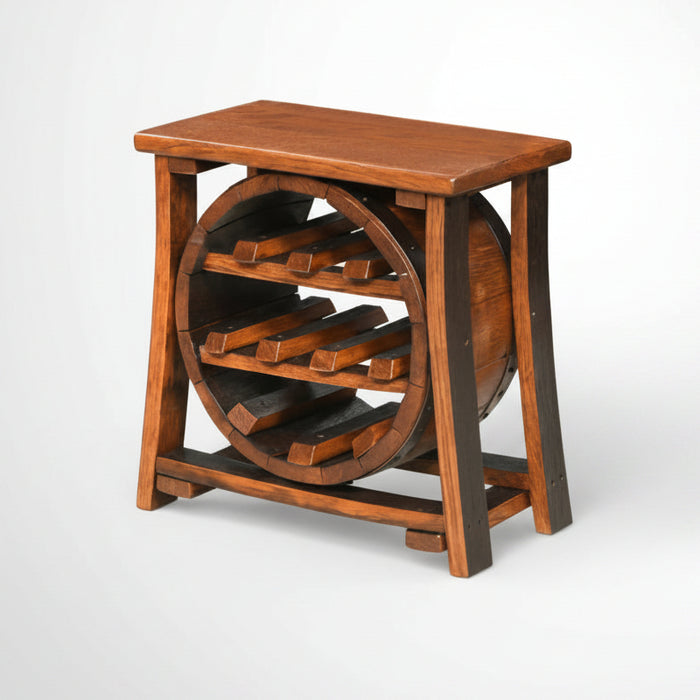 Amish Small Whiskey Barrel Wine Bottle Holder