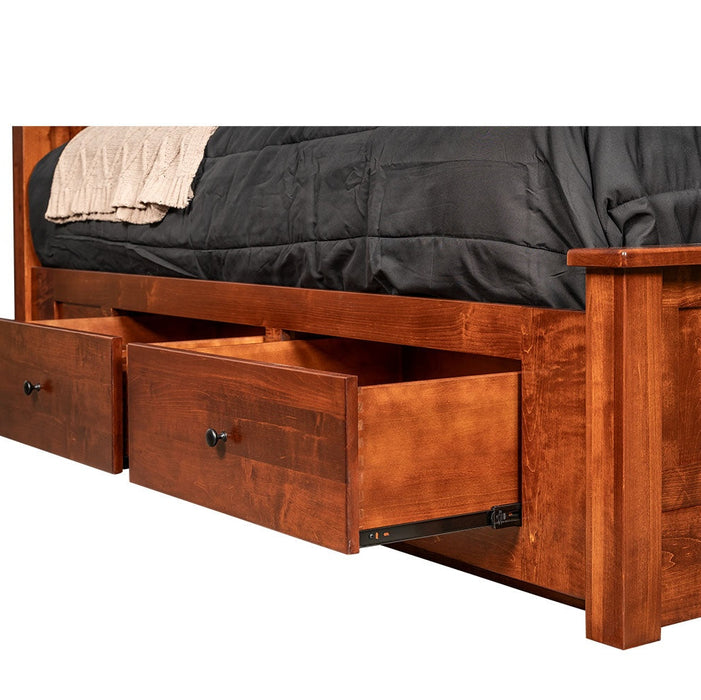 Amish Solid Wood Shaker Storage Bed - Drawer Detail