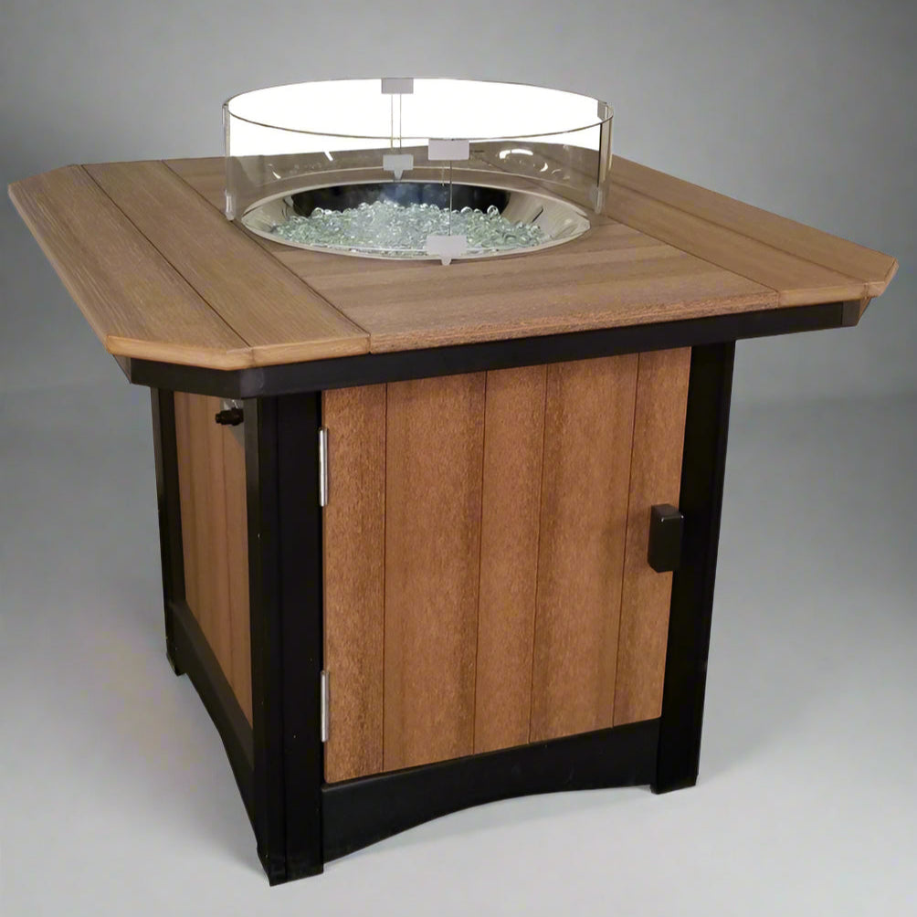 Levi Leisure Firepit Counter Table Amish Poly Fire Pit Counter Height Table Front Facing