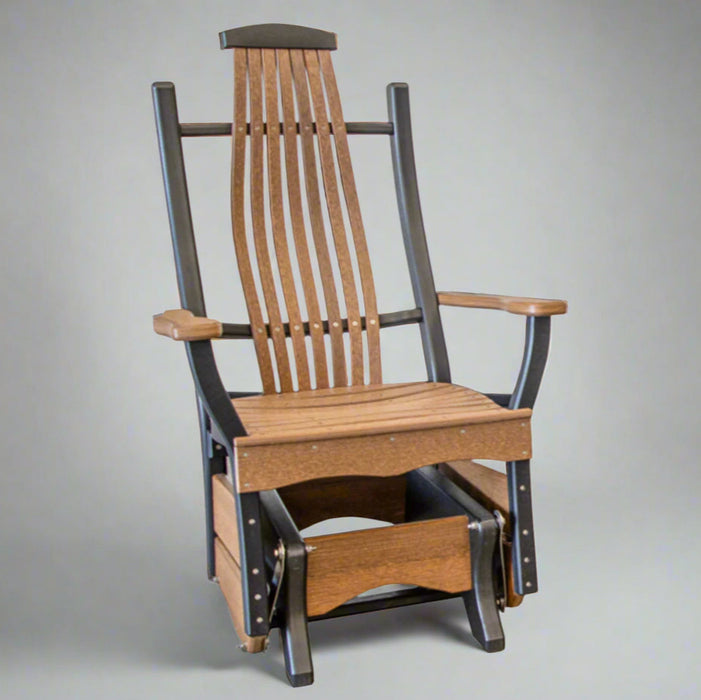 Amish Sonrise Bent Single Glider Rabers Woodshop Bentwood Poly Glider