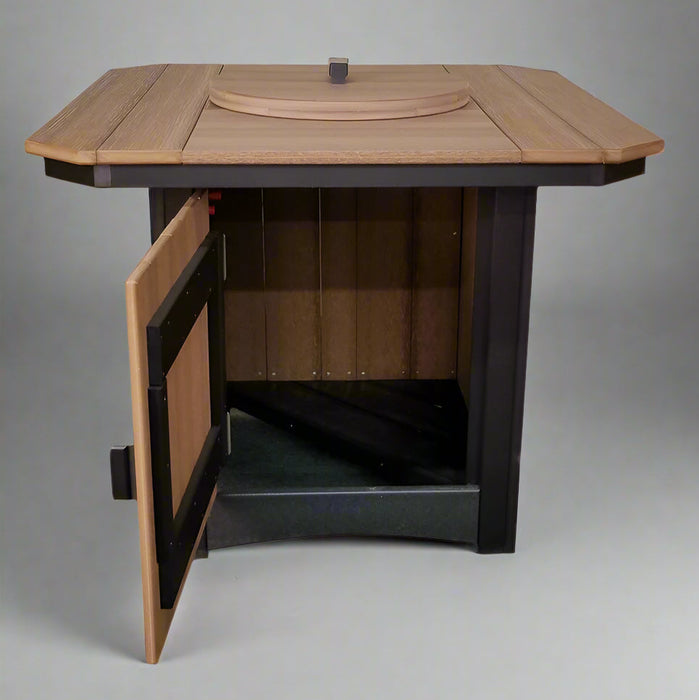 Amish Square Fire Pit Table Levi Leisure Poly Outdoor Furniture Front Facing