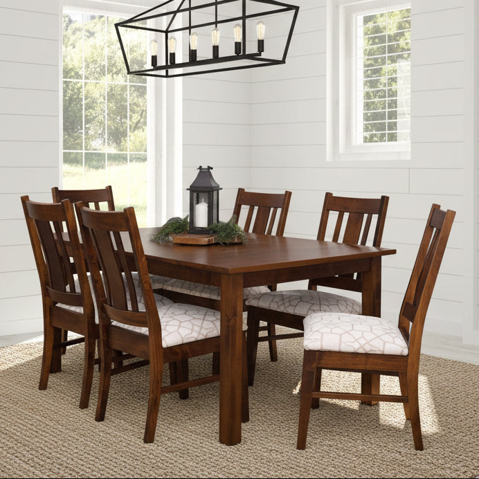 Amish Square Leg Table with Cooper Dining Chair Best Selling Amish Dining Set Modern Farmhouse Style