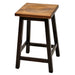 Square Mission Barstool for Kitchen or Bar Elm and Brown Maple 2 Tone Amish Made Front Facing