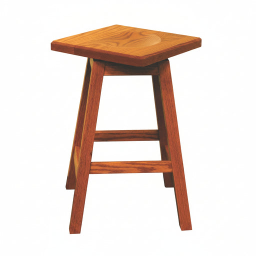 Amish Square Seat Mission Barstool with Swivel Seat  