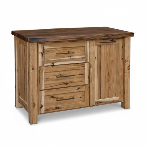 Amish Stanton Live Edge Walnut Island Bar - Hard Maple Butcher Block Top - Live Edge Top Island - Blank Photo