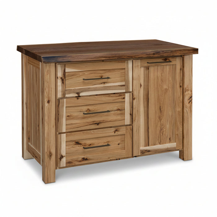 Amish Stanton Live Edge Walnut Island Bar - Hard Maple Butcher Block Top - Live Edge Top Island - Blank Photo