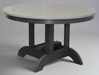Amish Sterling 54" Round Dining Table - Light Gray on Black - Buckeye Poly - Main Photo