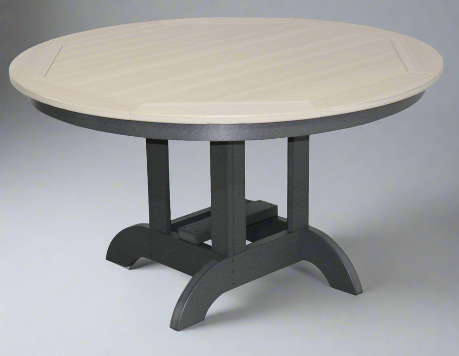 Amish Sterling 60" Round Dining Table - Birchwood on Black - Buckeye Poly - Main Photo