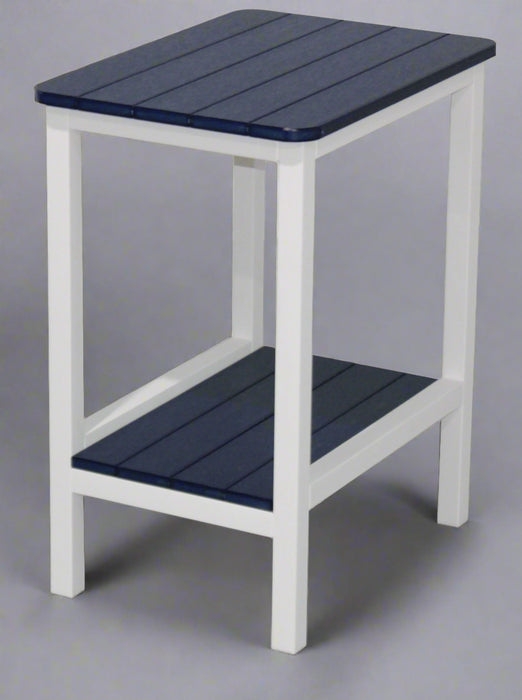 Amish Sterling Adirondack Balcony End Table - Patriot Blue on Bright White Poly - Main Photo