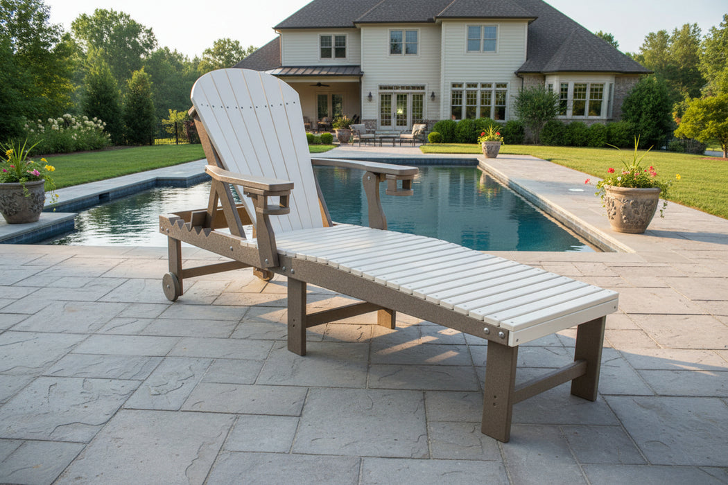 Amish Sterling Adirondack Chaise Lounge
Made With HDPE Weather Resistant, Eco-Friendly Material
Rust Proof Stainless Steel Hardware
Maintenance Free!
Choose From 20+ Colors &amp; Color Combinations