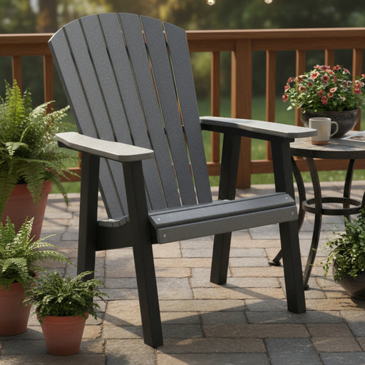 Amish Sterling Adirondack Chat Chair - Dark Gray on Black - Main Photo