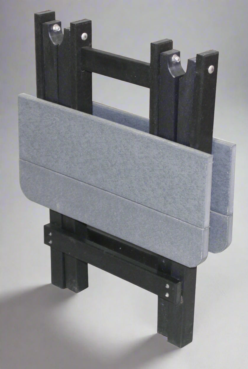 Amish Sterling Folding End Table - Dark Gray on Black Poly - Folded Up Photo - Main Photo