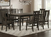 Amish Stowan Dining Set - Shaker Leg Dining Table - Stowan Chairs - Gray Stain