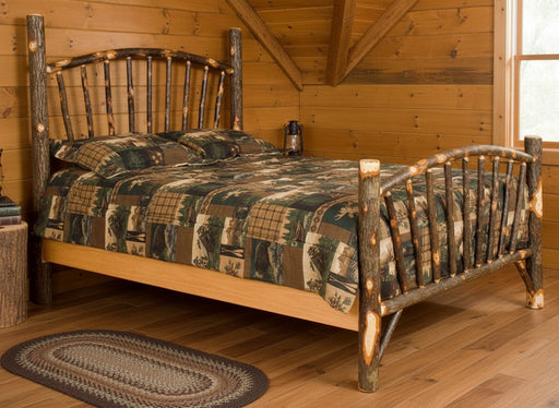 Sunburst Log Bed Amish Built Hickory Log Bed Front Facing