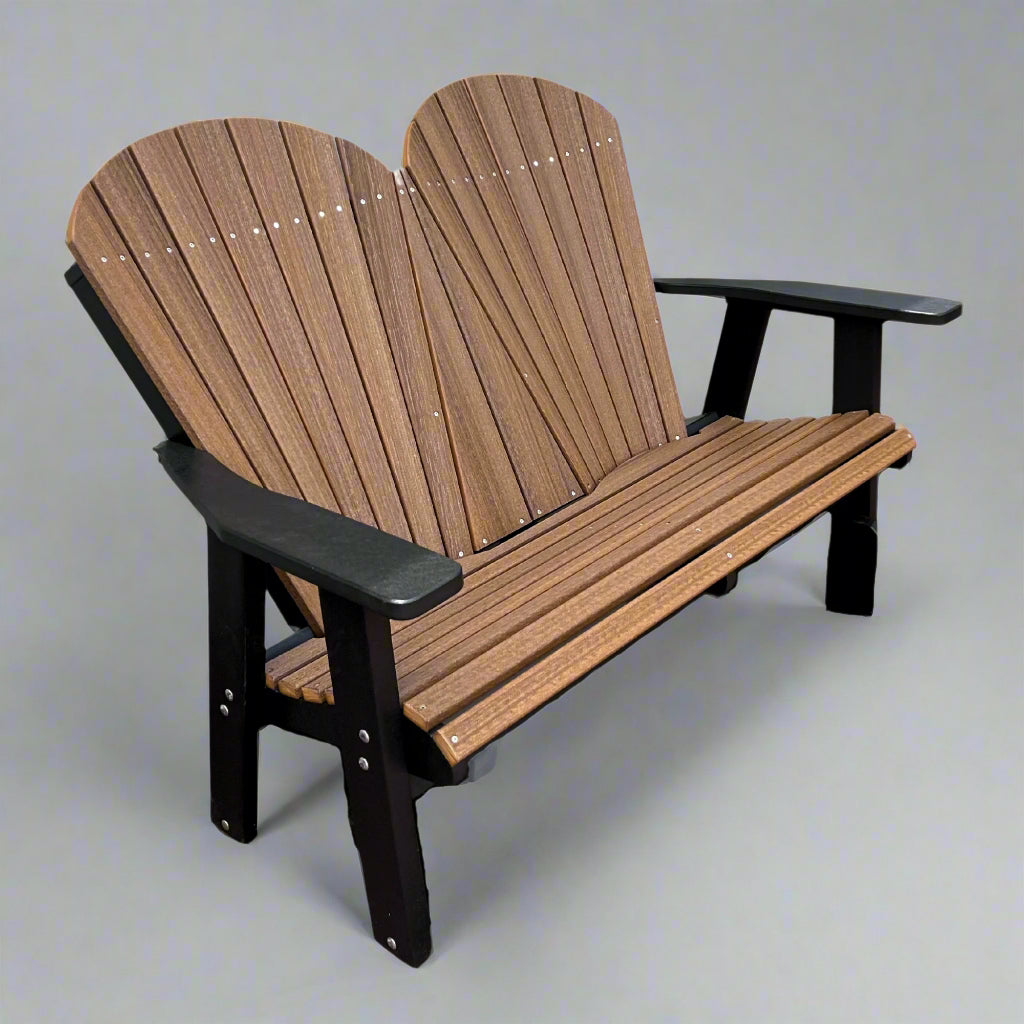 Amish Adirondack Glider 4 foot Bench poly outdoor furniture