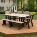 Amish Superior Adirondack 44" x 72" Dining Set - Adirondack Dining Chairs - Dining Bench- Poly 6' Table & Chairs With Bench 