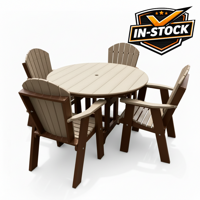 Amish Superior Adirondack 48" Round Dining Set - In-Stock - Multiple Colors