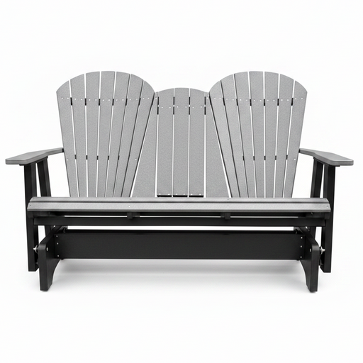 Amish Superior Adirondack 5' Glider - Tangent Poly - Dark Gray on Black