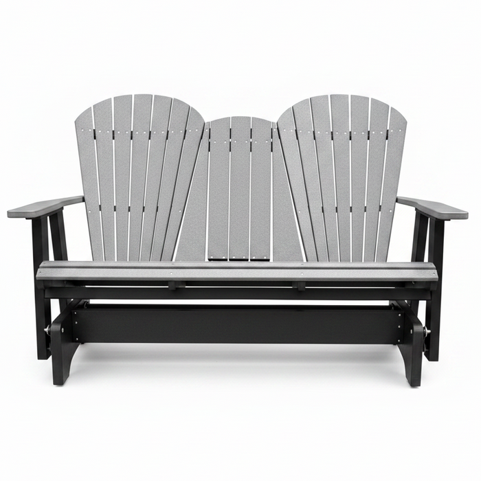 Amish Superior Adirondack 5' Glider - Tangent Poly - Dark Gray on Black
