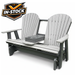 Amish Superior Adirondack 5' Glider With Cupholder - Tangent Poly - Light Gray on Dark Gray - Center Seat Folded Down 12