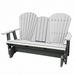 Amish Superior Adirondack 5' Glider With Cupholder - Tangent Poly - Light Gray on Dark Gray - Center Seat Up