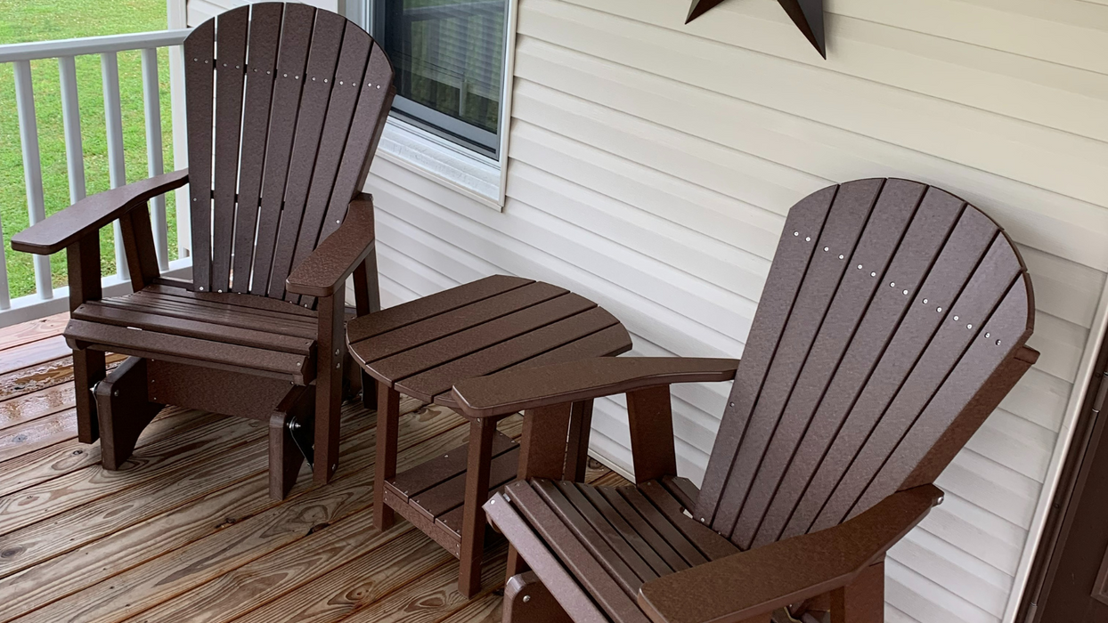 Amish Superior Adirondack Glider - Brown Poly - Hogback Outdoor - Delivery Photo 3
