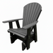 Amish Superior Adirondack Glider - HDPE Amish Poly Glider - Tangent Poly - Polywood Glider - Dark Gray on Black