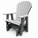 Amish Superior Adirondack Glider - HDPE Amish Poly Glider - Tangent Poly - Polywood Glider - Light Gray on Black