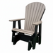 Amish Superior Adirondack Glider - HDPE Amish Poly Glider - Tangent Poly - Polywood Glider - Weatherwood on Black