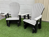 Amish Superior Adirondack Glider Set - Tangent Poly - Light Gray on Black
