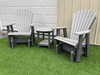 Amish Superior Adirondack Glider Set With End Table - Tangent Poly - Light Gray on Dark Gray