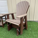 Amish Superior Adirondack Single Glider - Tangent Poly - Weatherwood on Brown
