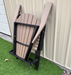 Amish Superior Folding Adirondack Chair - Tangent Poly - Weatherwood on Black - Folded Up Detail