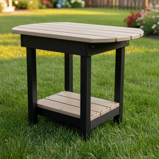 Amish superior Oval end table poly Amish outdoor furniture - Main Picture with Background