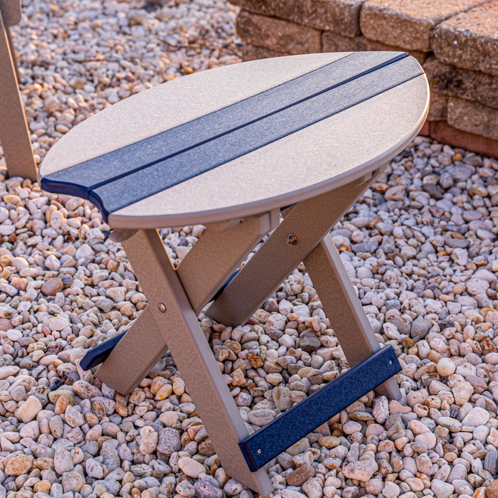Amish Surf-Aira Folding End Table
Amish Made Poly Folding End Table
Patriot Blue on Weatheredwood