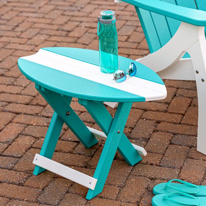 Amish Surf-Aira Folding End Table
Amish Made Poly Folding End Table
Bright White on Aruba Blue