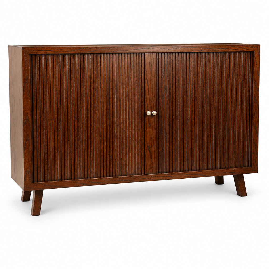 Amish Tambour Mid Century Style Storage Cabinet