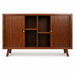 Amish Tambour Mid Century Style Storage Cabinet Half Open