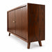 Amish Tambour Mid Century Style Storage Cabinet Side View